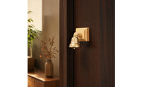 Minimalist Door Bell Vintage-Style Door Chime Decorative Bell with Wooden Base Compact for Shopkeepers