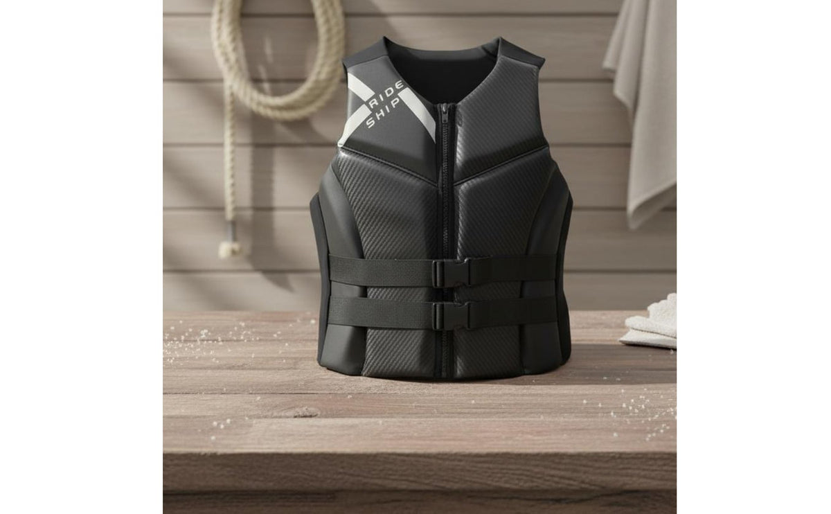 Portable Adult Buoyancy Vest Adjustable Buckle Strap Buoyancy Aid Vest Lightweight Foam Life Jacket Comfortable Fit for Adults, Motorboating, Sailing, Wakeboarding