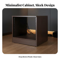 Adjustable Shelves Amplifier Rack Cabinet with Door Heavy Duty Home Theater Media Cabinet Easy Assembly Home Theater Equipment Stand for KTV Room, Studio