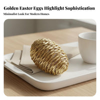 Decorative Easter Egg Woven Design Rope Wrapped Egg Ornament Party Supply for Families, Homeowners, Tabletop Display, Classroom