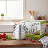 7 Pieces Soup Pot Set Heavy Duty Aluminum Pot Set Kitchenware for Kitchen
