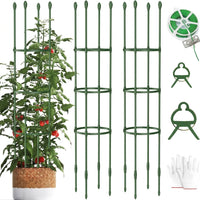 Garden Trellis for Outdoor Plants and Garden Stakes, Tall 200cm Plant Support for Garden Bed, Rustproof Plant Stakes, Thick Support Rings 1 Pack