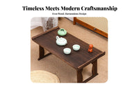Traditional Chinese Design Foldable Kang Table Space-Saving Foldable Floor Desk Multi-Functional Home Furnishing Lightweight for Calligraphers, Apartment Dwellers, Bay Window, Small Areas, Living Room, Bedroom