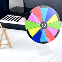 Colored Wedges Tabletop Prize Wheel Black Rim Clear Base Prize Wheel
