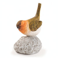 Bird Statue with Stone Look Base Carved Bird Figurine with Stone Realistic for Patio