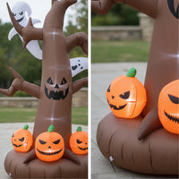 Halloween Inflatable Tree with Pumpkin and Specters Lighted Halloween Inflatable Tree Waterproof Yard Decoration for Lawn