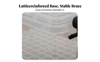 Wheeled Flat container with Lid Space Saving Organizer Box Clear View for Under Bed