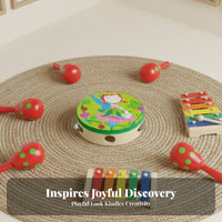 Early Learning Handheld Tambourine Easy to Play chime Tambourine small Size Musical Instrument clear Percussive Sound for Children, educators, lessonroom, movement session, lessonrooms, Music Education
