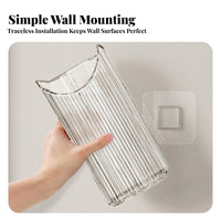 Hydroponic Friendly Clear Ribbed Plant Pocket Transparent Design Wall Planter Space Saving Hanging Vase Easy Installation for Apartment Dwellers, DIYers, Living Room, Hallway, Bedroom, Balcony