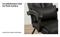 Adjustable Recline Padded Armchair Comfortable Padding Sled Base Recliner with Footrest Ergonomic Design Office Chair High Load Capacity for Home Workers, Executives, Homeowners, Study Room, Lounge, Reception Area