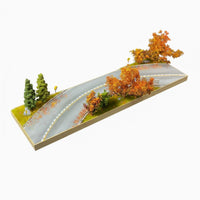 1:64 Scale Autumn Road Diorama Handmade Miniature Autumn Street Scene Realistic Details Hobby Supply for Desktop