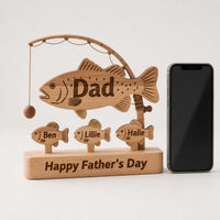 Fishing Figurine, Hand Carved Wooden Figurine, Rustic Home Decor, Unique Wood Art for Nature Lovers