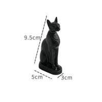 Upright Seated Egyptian Cat Desk Decor Carved Details Resin Cat Figurine Tabletop Desk Decoration Small for Desktop, Entryway