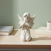 Minimalist Angel Figurine Miniature Kneeling Angel Sculpted Sculpture Serene for Bedside Table