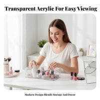 Rectangular Vanity Tray Transparent Textured Vanity Tray Multi-Purpose