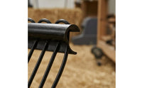 Black Metal Head Manure Fork Slatted Tines Grass Fork Angled Frame Pitchfork with Handle Heavy Duty