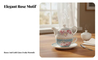 Tea for Single Set Gift Box Included Personal Tea Set Elegant Design for Office