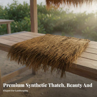 Artificial Thatch Roof Retardant Simulation Straw Roof Panel Realistic Appearance Artificial Thatch Tile for Outdoor, Grass Shack Bar, Gazebo
