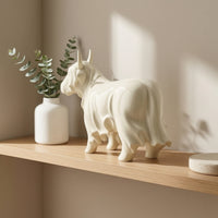 Halloween Highland Cow Ghost Figurine Resin Highland Cow Ghost Statue Cream-White Decor Farmhouse for Decorators