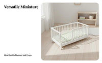 Decorative Piece Miniature Baby Crib Imaginative Play 1/12 Scale Doll Bed Realistic Design 1:12 Scale Doll Crib Highly Detailed for Collectors, Hobbyists, Miniature Scene Building
