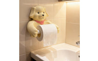 Punch-Drill-Effortless Installation Cartoon Dog Toilet Paper Holder Decorative Accent Puppy Toilet Roll Holder Resin Material Dog Themed Tissue Dispenser Sturdy Construction for Children, Kitchen