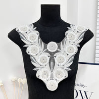 Guangzhou Factory Direct Platinum Two-Color Heavy Embroidery Chest Brooch New European and American High-End Dance Costume Accessory