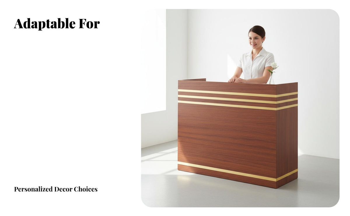 Versatile Use Checkout Counter Spacious Working Area Simple Checkout Counter DIY Assembly Modern Front Desk for Receptionists, Shopkeepers, Business Owners, Boutique, Lobby, Waiting Room