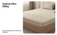 Soybean Fiber Bed Pad Soft Foldable Ing Mat Breathable Quilted Mattress Topper for Side Ers, Homeowners, Dorm Room, Dormitory, Tatami Floor