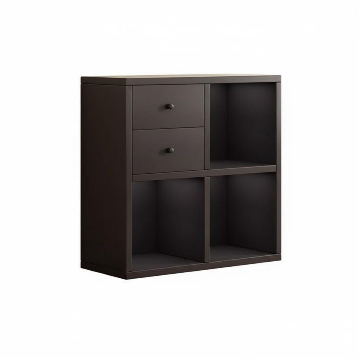 Mid-Century-Century Design Black Swing Door Cabinet Space-Saving Vinyl Storage Cabinet Easy to Clean Album Player Stand Accessible Compartments for Music Corner