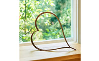 Heart-Shaped Garden Stake Weathered Metal Garden Stake Metal Heart Decoration Rust-Brown Rustic for Flower Beds, Planters