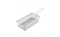Perforated Stainless Steel Mesh Basket Open Top Mesh Frying Basket Rounded Rim Cooking Ware Metal Handle