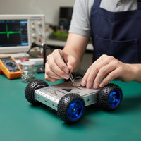 4WD Smart Car Chassis Stable Performance 4WD Robot Car Chassis Four-Wheel Drive Robot Base Kit High Grip Wheels for Prototyping