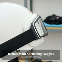 Vintage Design Half Helmet 3C Certified Retro Four-Season Use Riding Headwear for Men, City Commuting, Road Travel, Outdoor Activities