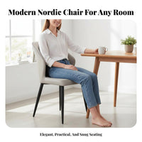 Modern Design Upholstered Wooden Armchair Comfortable Seating Upholstered Side Chair with Ribbed Back Long-Lasting Upholstery Home Furniture Curved Backrest for Homeowners, Restaurant Owners, Interior Designers, Dining Room, Hotel, Kitchen, Study