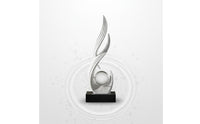 Auspicious Meaning Resin Art Ornament with Crystal Ball Great Gift Idea Sculpture with Glass Ball Unique Centerpiece Abstract Statue Creative Design for Desktop, Living Room, TV Cabinet, Entrance Hall
