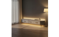 TV Cabinet Curved-Front Cabinet with Drawers Minimalist Entertainment Center with Drawers for Living Room
