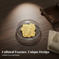 Gold Foil Phone Decal Auspicious Designs Gold Foil Phone Er Chinese Good Luck Er for Gift Presenters, Laptops, Notebooks, Wallet