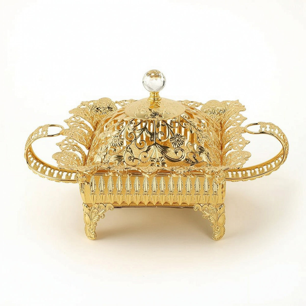 Fruit Bowl with Lid Openwork Hollow Carved Basket Multi-Use for Weddings