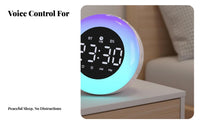 Silent Operation Digital Clock Night Light Snooze Function Bedside Music Clock Large Screen Display for Children, Teens, Dormitory, Desk