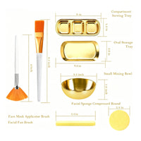 23 Pieces Facial Skincare Regimen Kit Reusable Skincare Kit with Tray Space-Saving Mixing Bowl for Home Spa, Salon