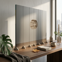 Foldable Divider Double-Sided Folding Panel Screen Decorative Portable for Businesses, Reception Area, Home, Studio Apartment