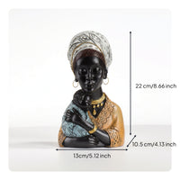 African Mother and Child Statue Ethnic Mother Holding Child Statue Tribal