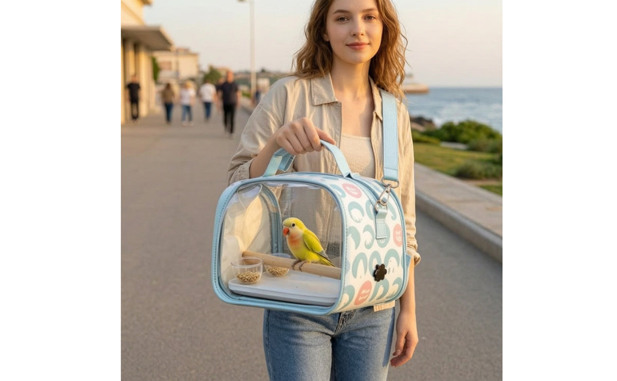 Portable Bird Carrier with Perch Breathable Bird Travel Bag Lightweight Compact for Pet Owners, Outdoor