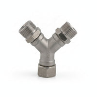 Stainless Steel Y-Shaped Connector Metal Body Three-Way Connector Pressure Washer Adapter Sturdy