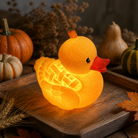 Novelty Luminous Duck Resin Ornament for Festive Decor