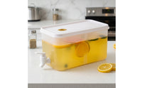 Rectangular Beverage Dispenser with Tap Compact Beverage Dispenser with Spigot BPAclear of Phthalate-Free Jug Clear for Family Gatherings