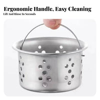 Stainless Steel Sink Strainer Fast Draining Kitchen Sink Drain Basket Stainless Steel Food Catcher Rustproof Easy to Clean