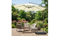 Cantilever Patio Umbrella with Water-Fillable Base Fillable Cantilever Offset Patio Umbrella Weighted for Backyard, Garden, Poolside