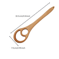 Wooden Stirring Paddle Smooth Finish Light Brown Double-Circle Stirrer