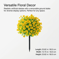 Artificial Flowers for Decoration, Silk Violet and Daisy Flower Bunch for Outdoor Garden, Mixed Colors Ground Stake Design
